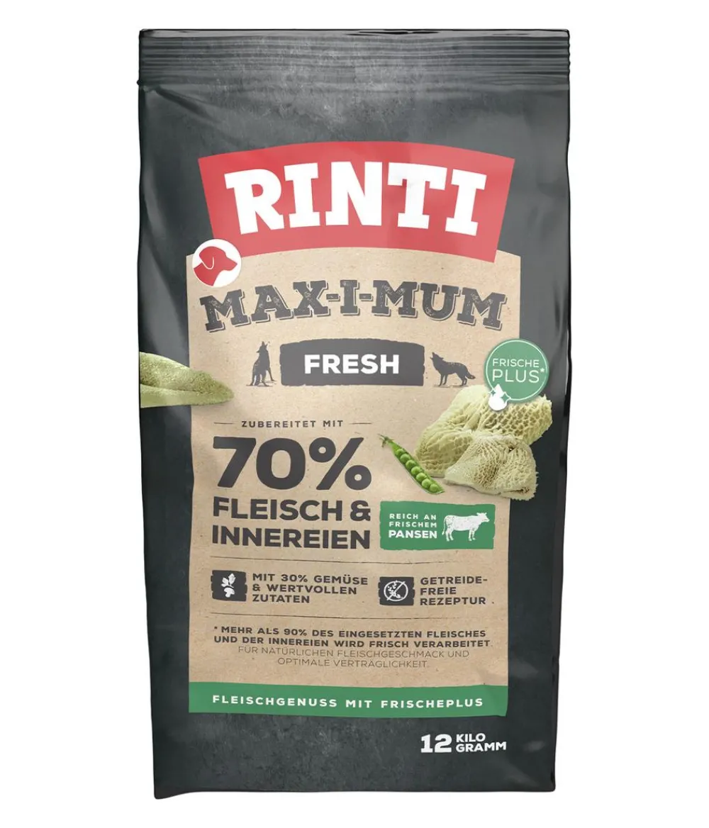 Rinti Trockenfutter für Hunde MAX-I-MUM Fresh Adult, Pansen Clearance