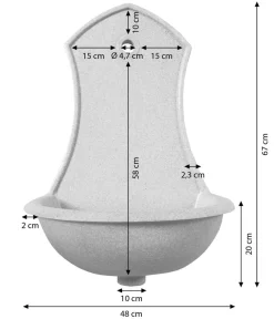 Roto Gartenbrunnen - Garten-Waschbecken Saturn, ca. H75 cm Dunkelgrau