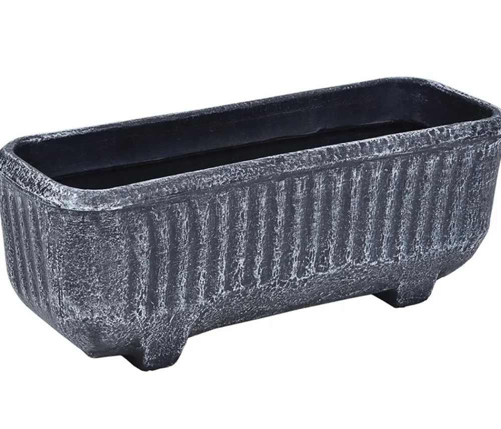 Roto Pflanzkübel & Blumenkästen - Kunststoff-Pflanzkasten Twist, rechteckig, , ca. B55/H21,5/T20 cm Dunkelgrau