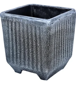 Roto Blumentöpfe & Übertöpfe - Kunststoff-Pflanztopf Twist, quadratisch, grau, ca. B36,5/H40/T36,5 cm Dunkelgrau