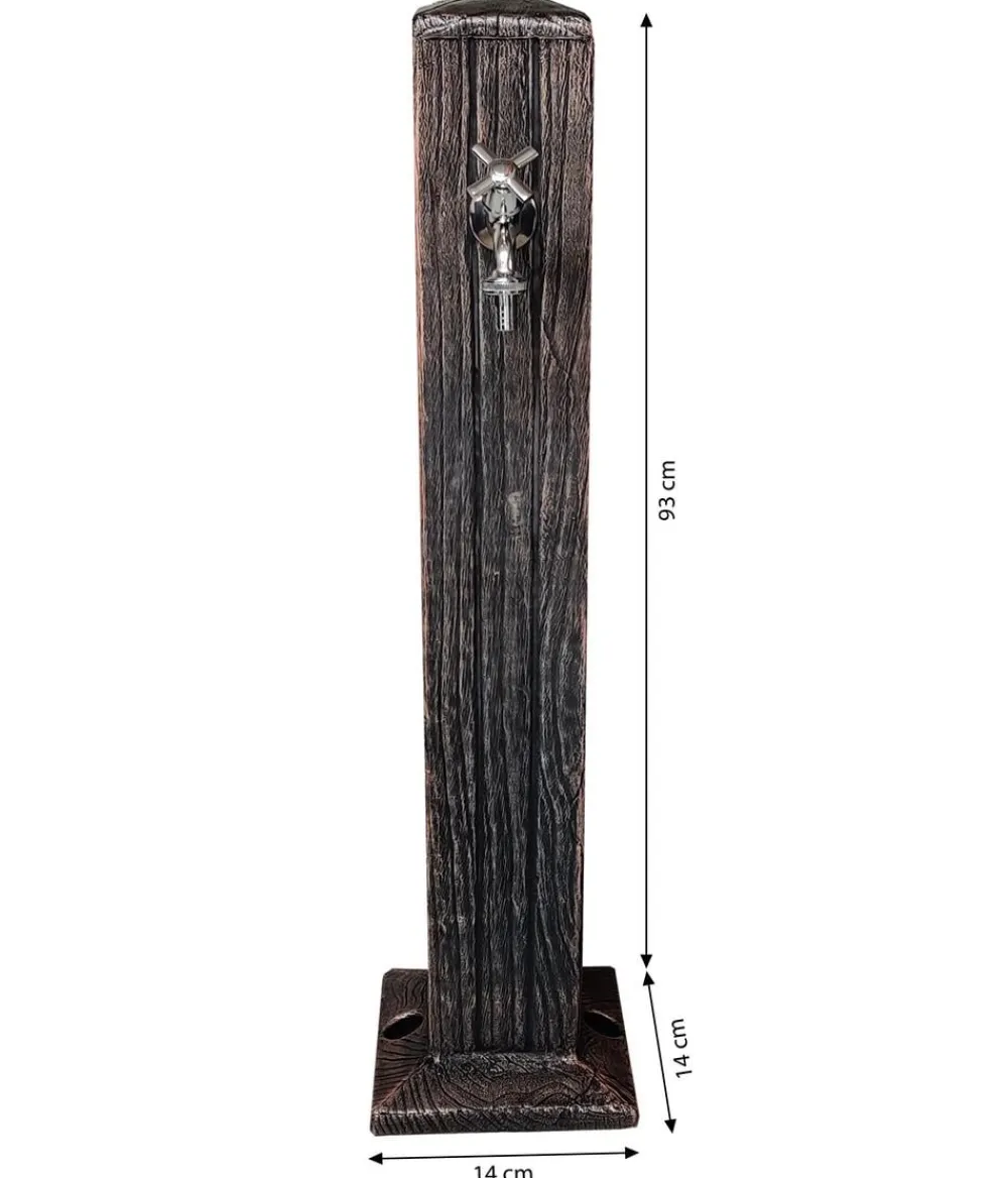 Roto Kunststoff-Wasserzapfsäule Zeus komplett, ca. H93 cm Dunkelbraun Hot