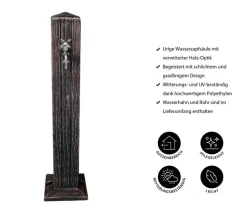 Roto Kunststoff-Wasserzapfsäule Zeus komplett, ca. H93 cm Dunkelbraun Hot