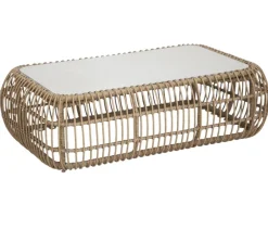 Royal Garden Loungetische - Geflechttisch Norden, ca. B128/H38,5/T80,5 cm Natur