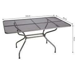 Royal Garden Streckmetall-Gartentisch, ca. B145/H74/T90 cm Grau Clearance