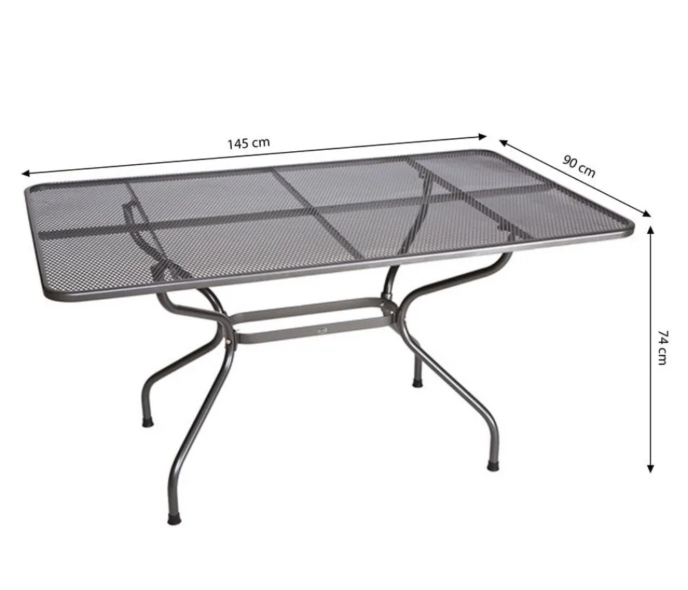 Royal Garden Streckmetall-Gartentisch, ca. B145/H74/T90 cm Grau Clearance