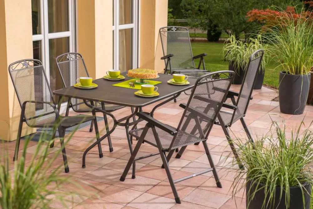 Royal Garden Streckmetall-Gartentisch, ca. B145/H74/T90 cm Grau Clearance