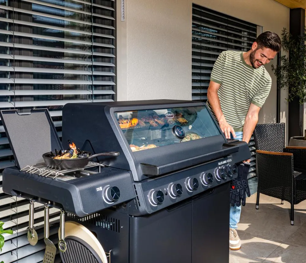 Rösle Gasgrills - Gasgrill Allflame Hero 6, ca. B157/H118/T62 cm Schwarz
