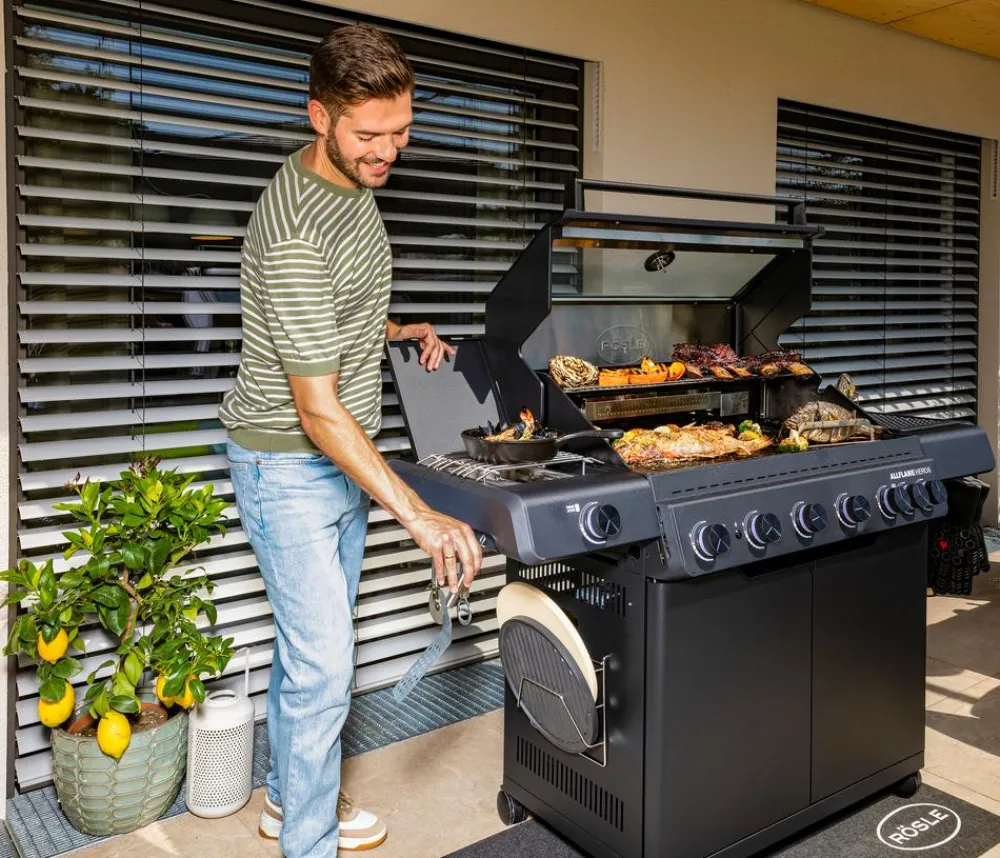 Rösle Gasgrills - Gasgrill Allflame Hero 6, ca. B157/H118/T62 cm Schwarz