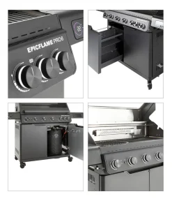 Rösle Gasgrill Epicflame Pro 6 50bar, ca. B119/H157/T61,5 cm Schwarz Sale