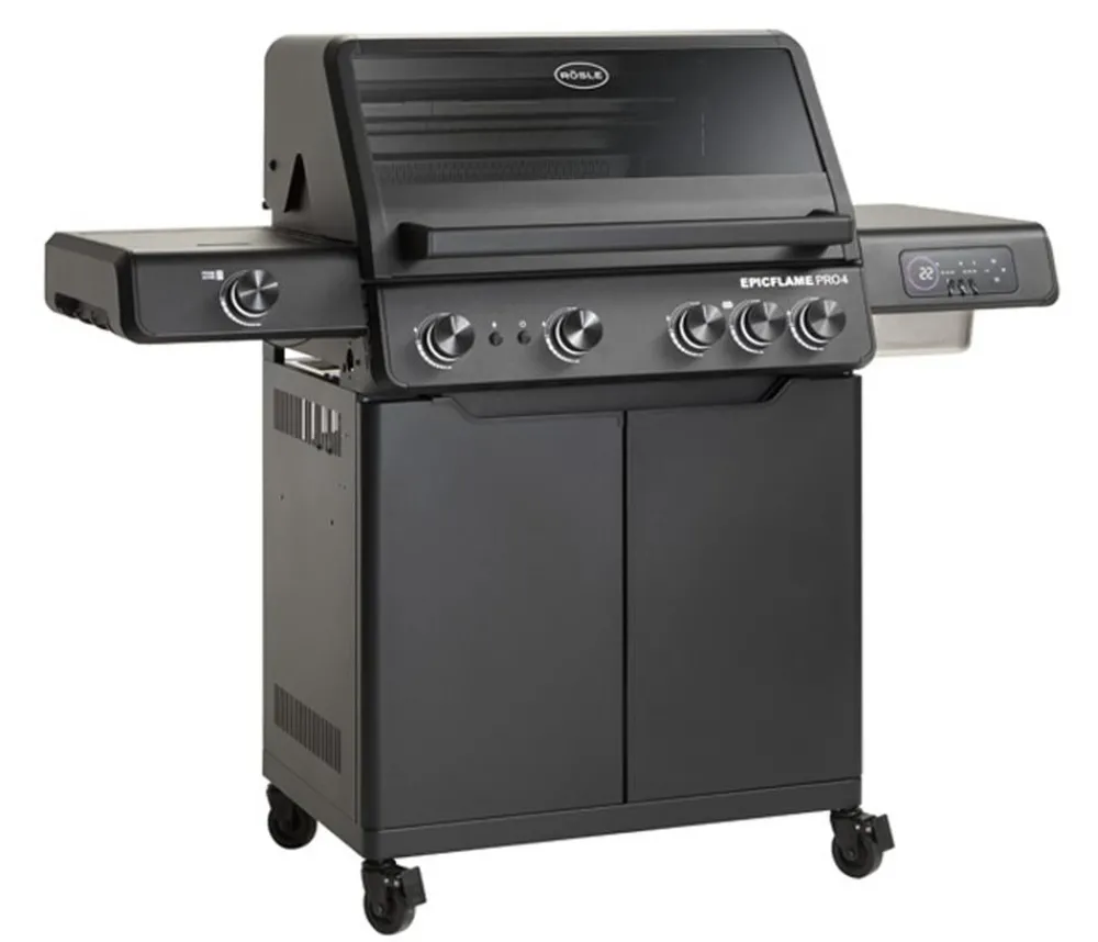 Rösle Gasgrills - Gasgrill Epicflame Pro 4 50 mbar, ca. B119/H138/T61 cm Schwarz