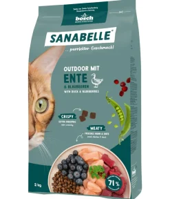 Sanabelle® Trockenfutter Katze - Life Trockenfutter für Katzen Outdoor Adult, Ente & Blaubeere