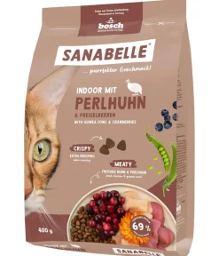 Sanabelle® Trockenfutter Katze - Life Trockenfutter für Katzen Indoor Adult, Perlhuhn & Preiselbeeren