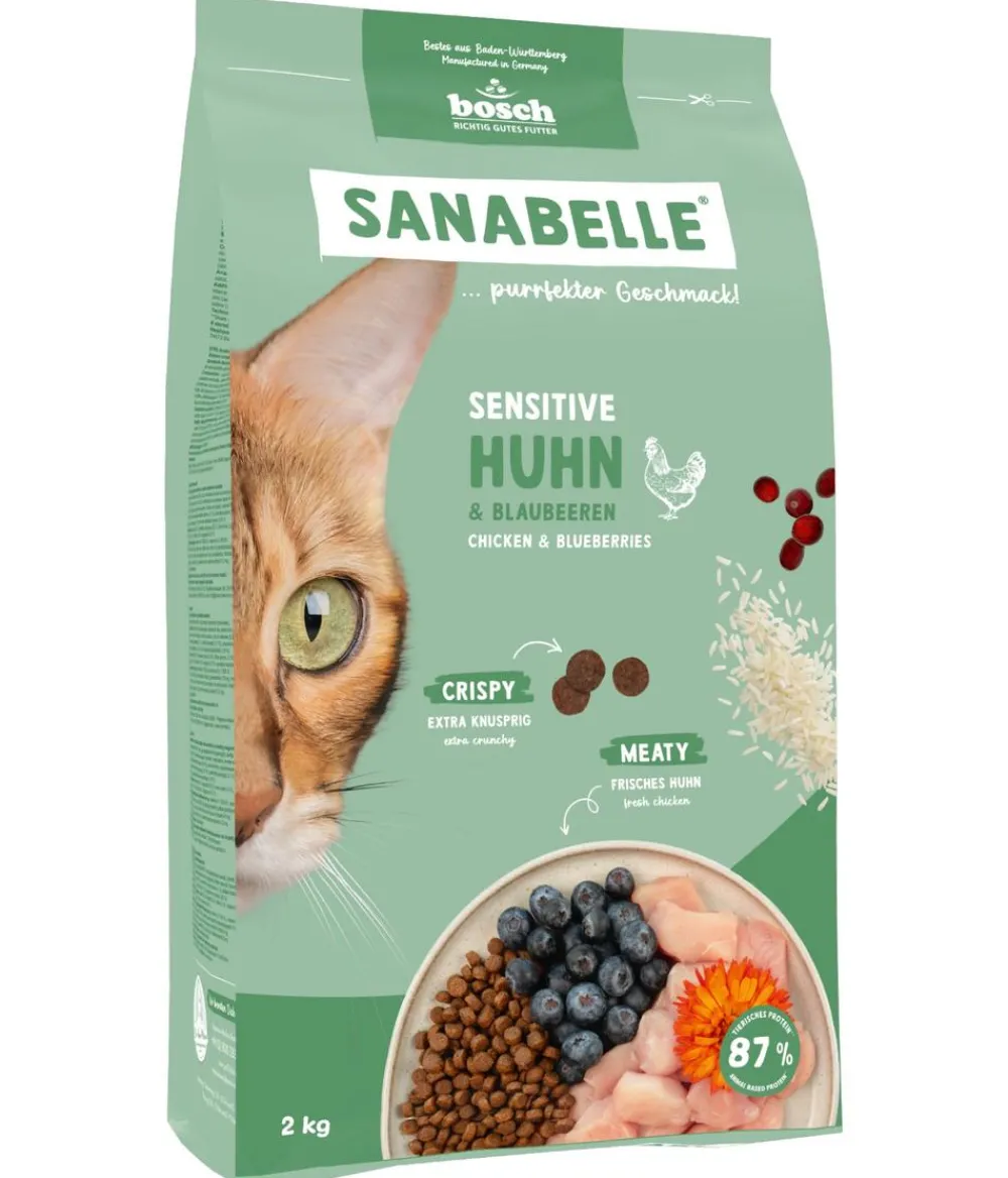 Sanabelle® Trockenfutter Katze - Life Trockenfutter für Katzen Sensitiv Adult, Huhn & Preiselbeeren
