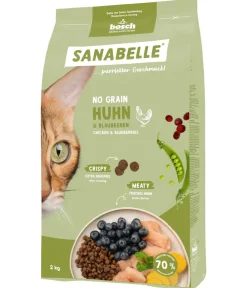 Sanabelle® Trockenfutter Katze - Life Trockenfutter für Katzen No Grain Adult, Huhn & Blaubeere