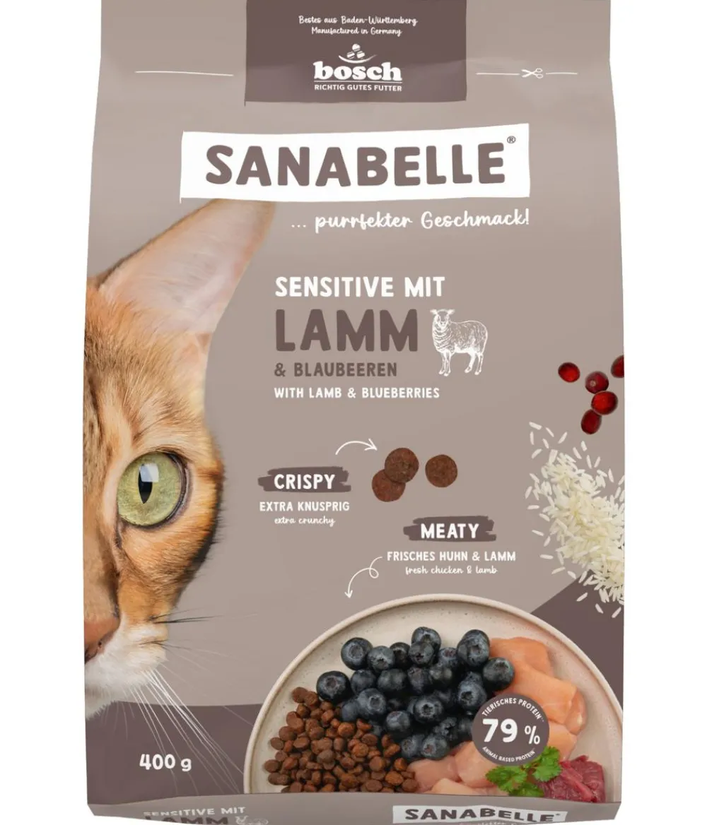 Sanabelle® Trockenfutter Katze > Trockenfutter für Katzen Sensitiv Adult, Lamm & Blaubeeren