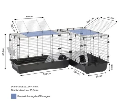 Savic Eck-Nagerheim Cubix Corner, , ca. B198/H63,5/T50 cm Schwarz Discount