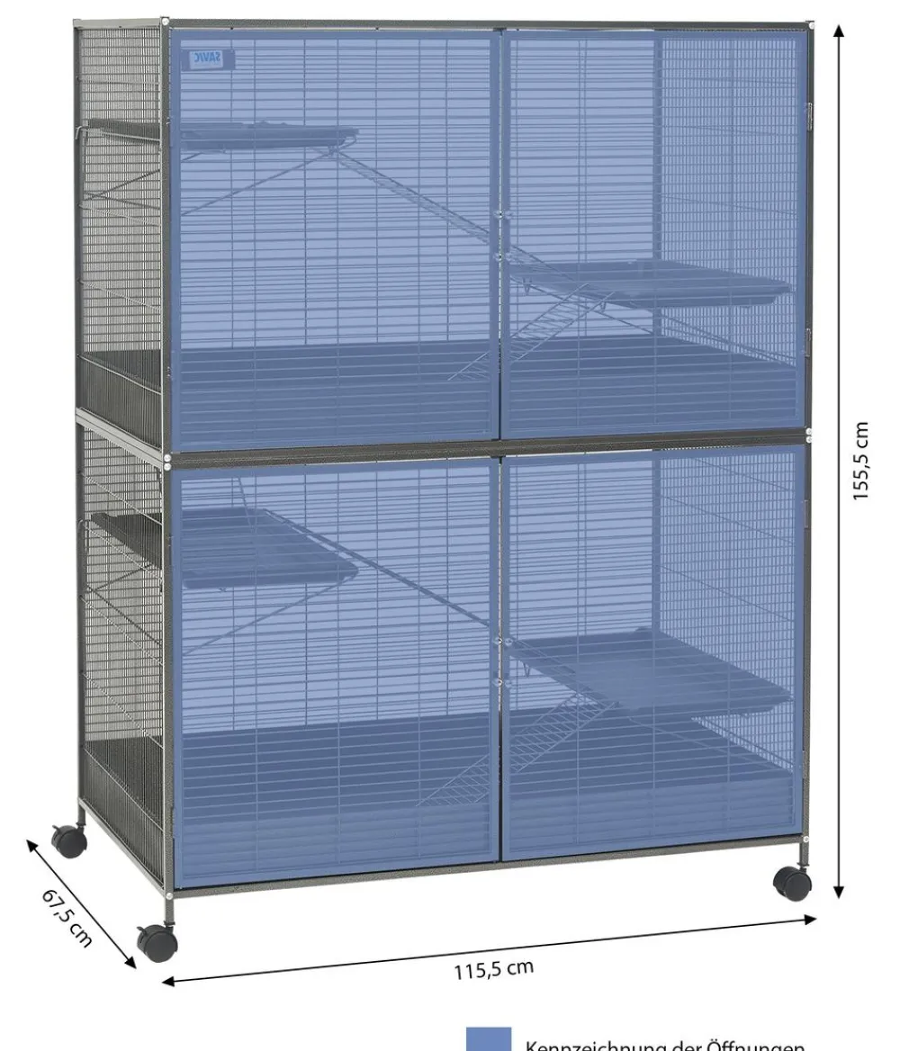 Savic Nagerkäfige - Nagerheim Suite Royal XL, ca. B115,5/H155,5/T67,5 cm