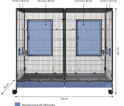 Savic Vogelkäfige & Volieren|Nagerkäfige > Nager- und Vogelheim Tasmania 120, ca. B120/H107/T65 cm