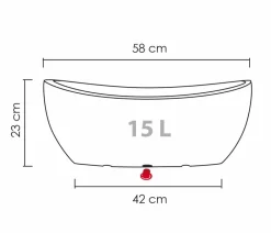 Scheurich Kunststoff-Jardiniere Wave Globe, oval, ca. B58/H23/T24 cm Grau Sale