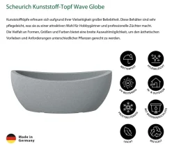 Scheurich Kunststoff-Jardiniere Wave Globe, oval, ca. B58/H23/T24 cm Grau Sale