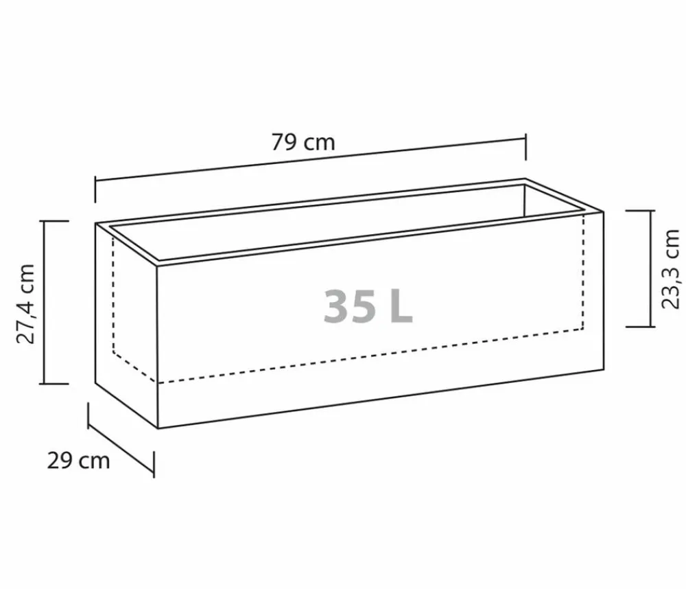 Scheurich Kunststoff-Kasten C-Cube Long, rechteckig Schwarz New