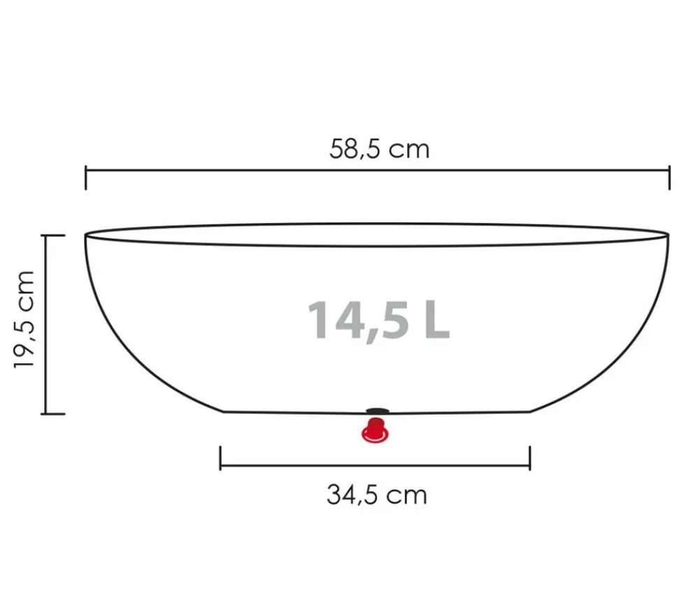 Scheurich Blumentöpfe & Übertöpfe - Kunststoff-Topf Barceo Jard, oval, ca. Ø58,6/H19,5 cm Grau
