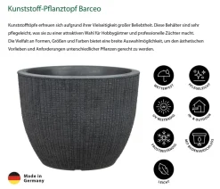 Scheurich Kunststoff-Topf Barceo, rund Schwarz Discount