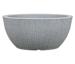 Scheurich Blumentöpfe & Übertöpfe - Kunststoff-Topf Barceo Bowl, rund, ca. Ø39/H18 cm Grau