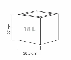 Scheurich Kunststoff-Topf C-Cube, quadratisch Schwarz Outlet