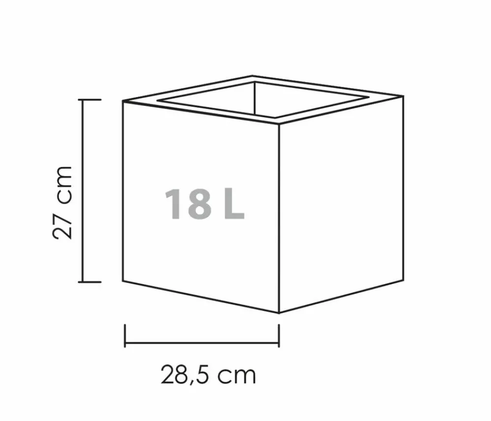 Scheurich Blumentöpfe & Übertöpfe - Kunststoff-Topf C-Cube, quadratisch Grau