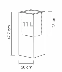 Scheurich Blumentöpfe & Übertöpfe - Kunststoff-Topf C-Cube, quadratisch Grau