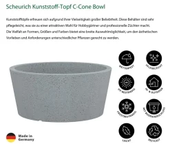 Scheurich Blumentöpfe & Übertöpfe > Kunststoff-Topf C-Cone Bowl, rund, ca. Ø38,9/H17,5 cm