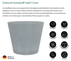 Scheurich Kunststoff-Topf C-Cone, rund Grau Best