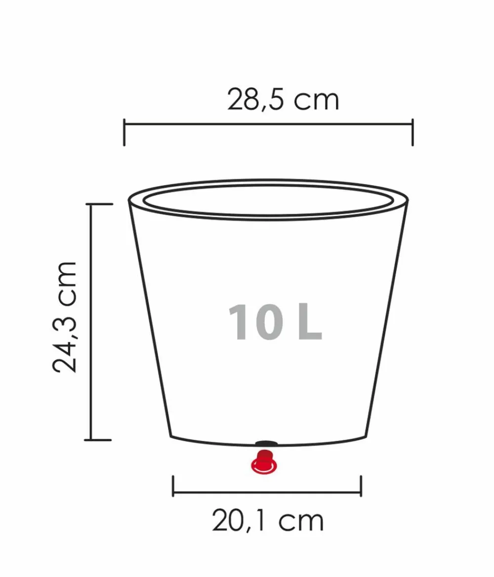 Scheurich Kunststoff-Topf C-Cone, rund Schwarz Discount