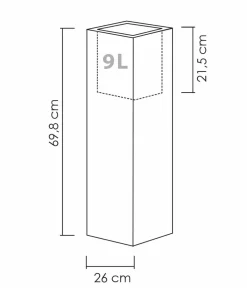Scheurich Kunststoff-Topf C-Cube High, quadratisch, ca. B26/H70/T26 cm Schwarz Online
