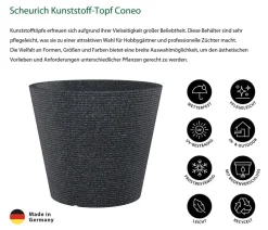 Scheurich Kunststoff-Topf Coneo, rund Schwarz Sale