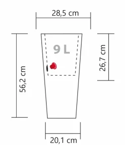 Scheurich Kunststoff-Topf Coneo High, rund Schwarz Discount