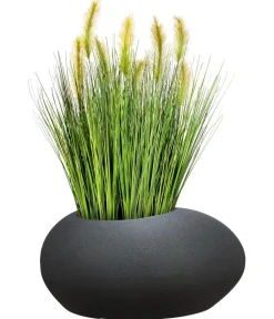 Scheurich Blumentöpfe & Übertöpfe - Kunststoff-Topf Flow, oval Schwarz
