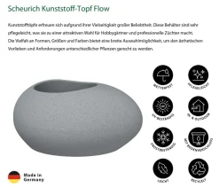 Scheurich Blumentöpfe & Übertöpfe - Kunststoff-Topf Flow, oval Grau