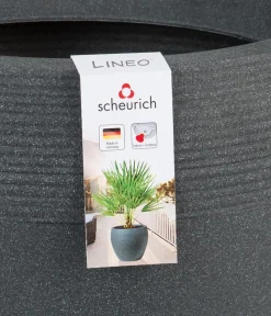 Scheurich Blumentöpfe & Übertöpfe - Kunststoff-Topf Lineo, rund, -granit Schwarz