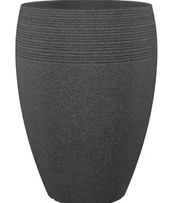 Scheurich Vasen|Blumentöpfe & Übertöpfe - Kunststoff-Topf Lineo High, rund, -granit Schwarz
