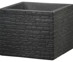 Scheurich Blumentöpfe & Übertöpfe - Kunststoff-Topf Muretto, quadratisch Schwarz