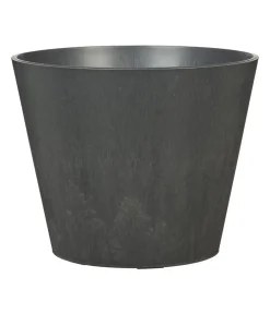 Scheurich Blumentöpfe & Übertöpfe - Kunststoff-Topf Purista+, rund Schwarz