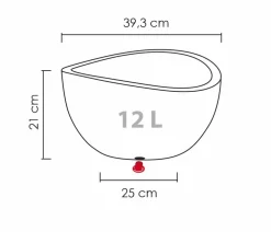 Scheurich Kunststoff-Topf Wave Globe, rund, ca. Ø39,3/H21 cm Grau Sale