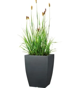 Scheurich Vasen|Blumentöpfe & Übertöpfe > Kunststoff-Vase Bologna, eckig, anthrazit