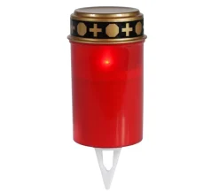Schlaraffenland Grabschmuck & Grabgestaltung - LED-Grablampe Spina, mit Dorn Rot