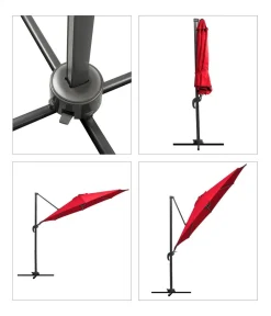 Schneider Schirme Schneider Ampelschirm Rhodos Junior, rund, ca. Ø300 cm Rot