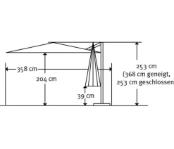 Schneider Schirme Sonnenschirme > Schneider Ampelschirm Rhodos Smart, quadratisch, ca. B300/T300 cm