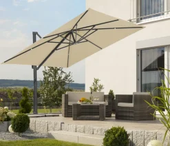 Schneider Schirme Schneider Ampelschirm Rhodos Smart, quadratisch, ca. B300/T300 cm Natur
