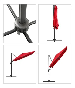 Schneider Schirme Sonnenschirme - Schneider Ampelschirm Rhodos Junior, quadratisch, ca. B230/T230 cm Rot